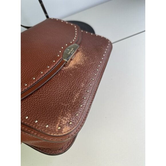 Kate Spade New York Crossbody Bag Brown Women's Pebbled Leather Pockets - Picture 3 of 10